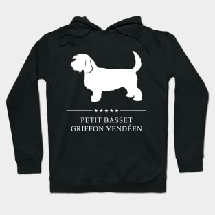 Petit Basset Griffon Vendeen Dog White Silhouette Hoodie